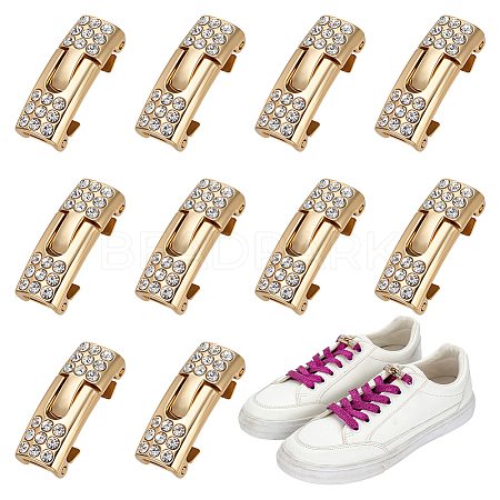 6 Pairs Zinc Alloy Rhinestone Snap Lock Clasps FIND-FG0005-21KCG-1