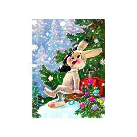 DIY Easter Theme Rabbit Pattern Full Drill Diamond Painting Canvas Kits DIY-G074-01D-1