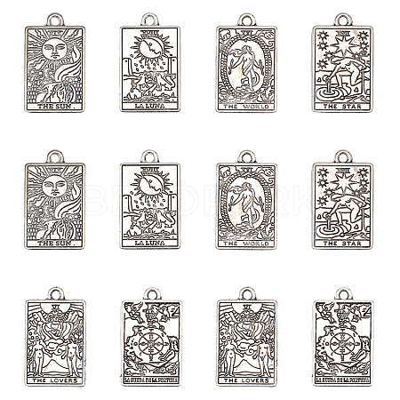 24Pcs 6 Style Rack Plating Alloy Pendants FIND-CA0006-68-1