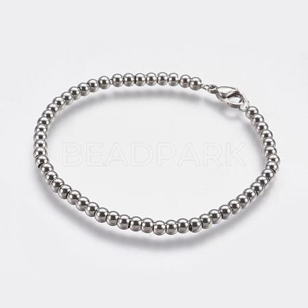 201 Stainless Steel Beaded Bracelets STAS-I075-50P-1