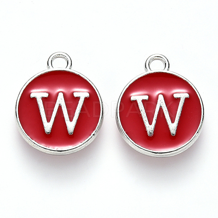 Platinum Plated Alloy Enamel Charms ENAM-S118-03W-P-1