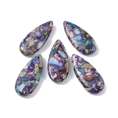 Dyed Synthetic Imperial Jasper Pendants G-P529-07C-1