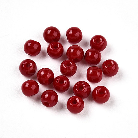 Opaque Solid Color Glass Beads X1-GLAA-N007-4mm-A07-1