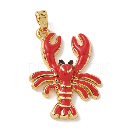 Brass Enamel Pendants KK-Z124-01G-03-1
