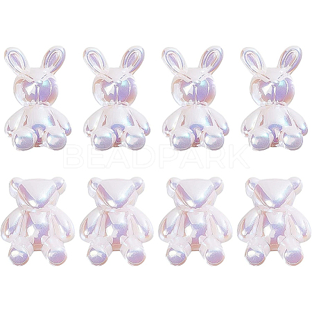 8Pcs 2 Style ABS Plastic Beads FIND-BC0003-05-1
