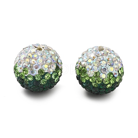 Gradient Color Design Polymer Clay Rhinestone Beads CLAY-NH0001-03A-1