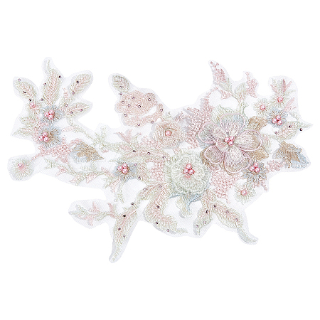 3D Flower Organgza Polyester Embroidery Ornament Accessories DIY-WH0297-20D-1