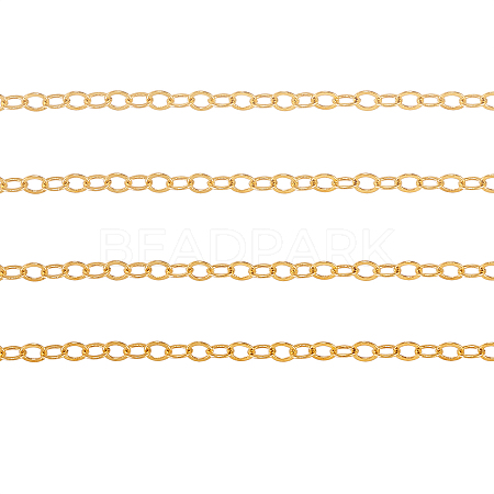 Brass Flat Oval Cable Chains CHC-CJ0001-12A-1