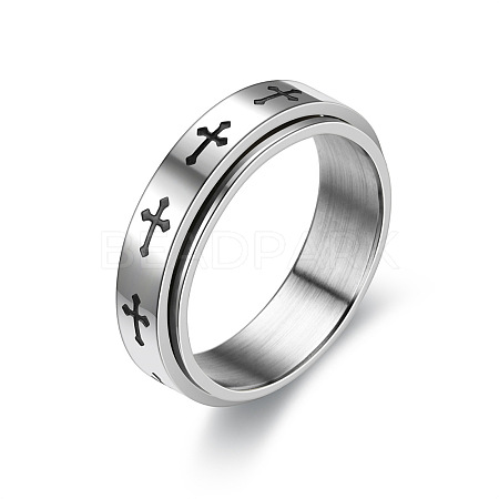 Titanium Steel Rotatable Finger Ring RELI-PW0001-018F-01P-1