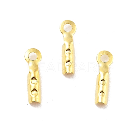 Rack Plating Brass Folding Crimp Ends X-KK-P274-03G-1