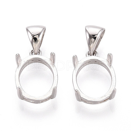 925 Sterling Silver Charms Claw Cabochon Settings STER-N016-44A-P-1