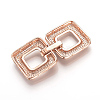 Brass Micro Pave Cubic Zirconia Fold Over Clasps ZIRC-S058-01RG-2