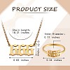 Number Pendant Necklace & Open Cuff Ring JX200A-3