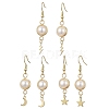 3 Pairs Natural Cultured Freshwater Pearl Dangle Earrings EJEW-JE05738-1