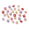 Flower Glass Charms PALLOY-JF03677-1
