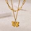 304 Stainless Steel Bowknot Pendant Necklaces LS-NJEW-L182-001G-07-2