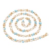 Faceted Cube Glass & Round Beaded Chains CHC-G018-03KCG-02-3