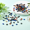 175Pcs 5 Colors 2-Hole Opaque Glass Seed Beads SEED-PJ0001-04A-5
