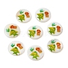 Ocean Printed Natural Freshwater Shell Flat Round Beads SHEL-A006-13I-1