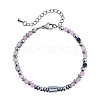 Pink Cat Eye & Stainless Steel Beaded Bracelets for Women ID8226-8-1
