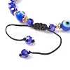 Lampwork Evil Eye & Glass Braided Bead Bracelet BJEW-TA00156-5