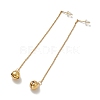 PVD Vacuum Plating 304 Stainless Steel Long Chain with Small Bell Dangle Stud Earrings for Women EJEW-A068-01G-1