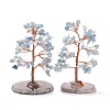 Natural Aquamarine Chips & Agate Pedestal Display Decorations DJEW-A001-04H-1