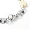 201 Stainless Steel Flat Round & Teardrop Link Chain Bracelets for Women Men BJEW-I316-01PG-3