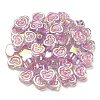 UV Plating Rainbow Iridescent Acrylic Beads X-OACR-G012-11-4