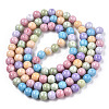 Opaque Crackle Glass Round Beads Strands X-GLAA-T031-01D-3