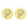 Brass Micro Pave Clear Cubic Zirconia Beads KK-T030-LA843-PX3-1