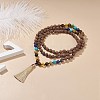 108 Mala Beads Necklace NJEW-JN03922-2