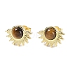 Natural Tiger Eye Stud Earrings EJEW-K288-01G-03-1