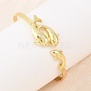Marine Organism Brass Cuff Bangles for Women BJEW-D368-03F-G-3