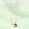 Brass Pave Cubic Zirconia Rectangle & Teardrop Pendant Cable Chain Necklaces KK-CBAB173-05G-06-3