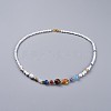 Natural & Synthetic Gemstone Beaded Necklaces NJEW-JN02454-02-1
