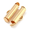 Brass Slide On End Clasp Tubes KK-N254-119G-02-2