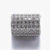 Brass Micro Pave Cubic Zirconia Beads ZIRC-A008-17P-1