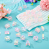 50Pcs 5 Styles UV Plating Rainbow Iridescent Acrylic Beads OACR-TA0004-67E-5