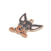 Animal Puppy Alloy Enamel Pendants FIND-V001-03G-07-2
