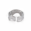 Non-Tarnish 304 Stainless Steel Irregular Cuff Ring RJEW-N038-039P-2
