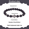 ANATTASOUL 5Pcs 5 Style Natural & Synthetic Mixed Gemstone Round & Hamsa Hand Beaded Stretch Bracelets Set for Women BJEW-AN0001-33-2