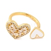 Brass Micro Pave Clear Cubic Zirconia Open Cuff Rings RJEW-U009-04F-G-2