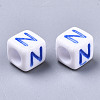 Opaque White Acrylic Beads SACR-R252-02N-2