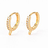 Brass Micro Pave Clear Cubic Zirconia Hoop Earring Findings LS-X-ZIRC-S068-009B-NF-1
