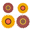 4Pcs 4 Style Sunflower PVC Plastic Hot Pads with Hanging Loop AJEW-HY0001-30-1