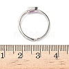 Rectangle Brass with Glass Cuff Rings for Women RJEW-Z111-05P-4