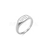 Lucky Number 11:11 Stainless Steel Elliptical Ring for Women ST1759209-1