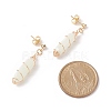 Luminous Glass Bullet Braided Dangle Stud Earrings EJEW-JE04992-01-4