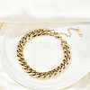 304 Stainless Steel Cuban Link Chain Bracelets for Women Men BJEW-R008-01G-1